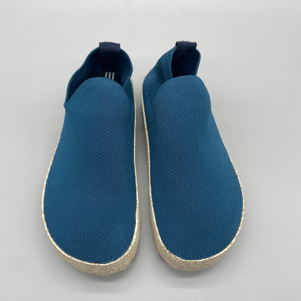 Asportuguesas Womens 39 8 City Care Teal Blue Knit Cork Sole Slip On Sneakers